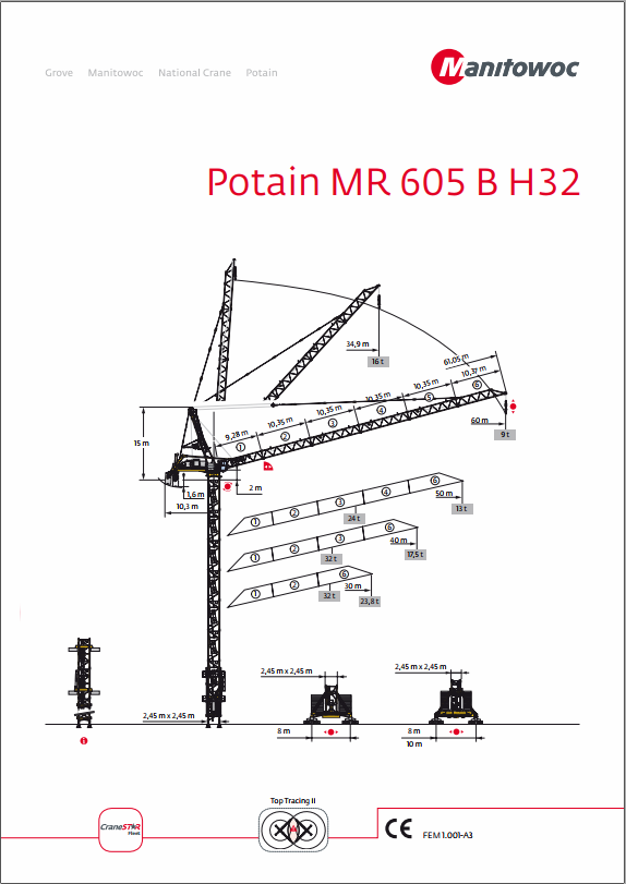 Manitowoc Potain Used Tower Crane _ MR605B