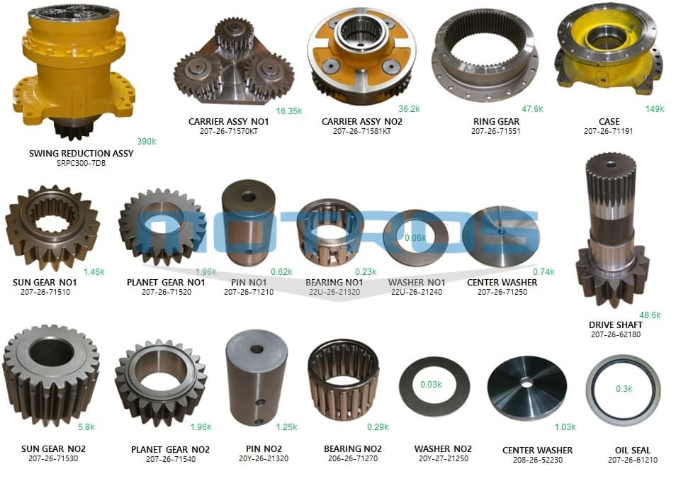 KOMATSU SWING REDUCTION GEARS