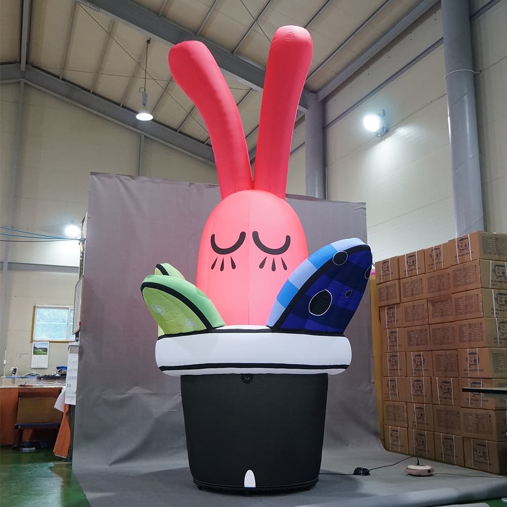 Pink rabbit in flowerpot Inflatables