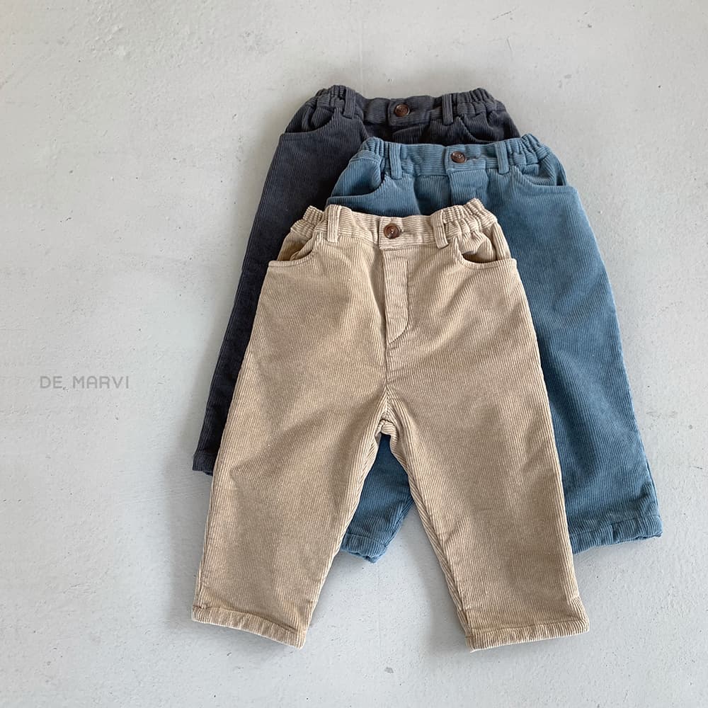 DE MARVI Kids Toddler Corduroy Fleece Elastic Waist Pants Boys Girls Trousers Clothing Korean