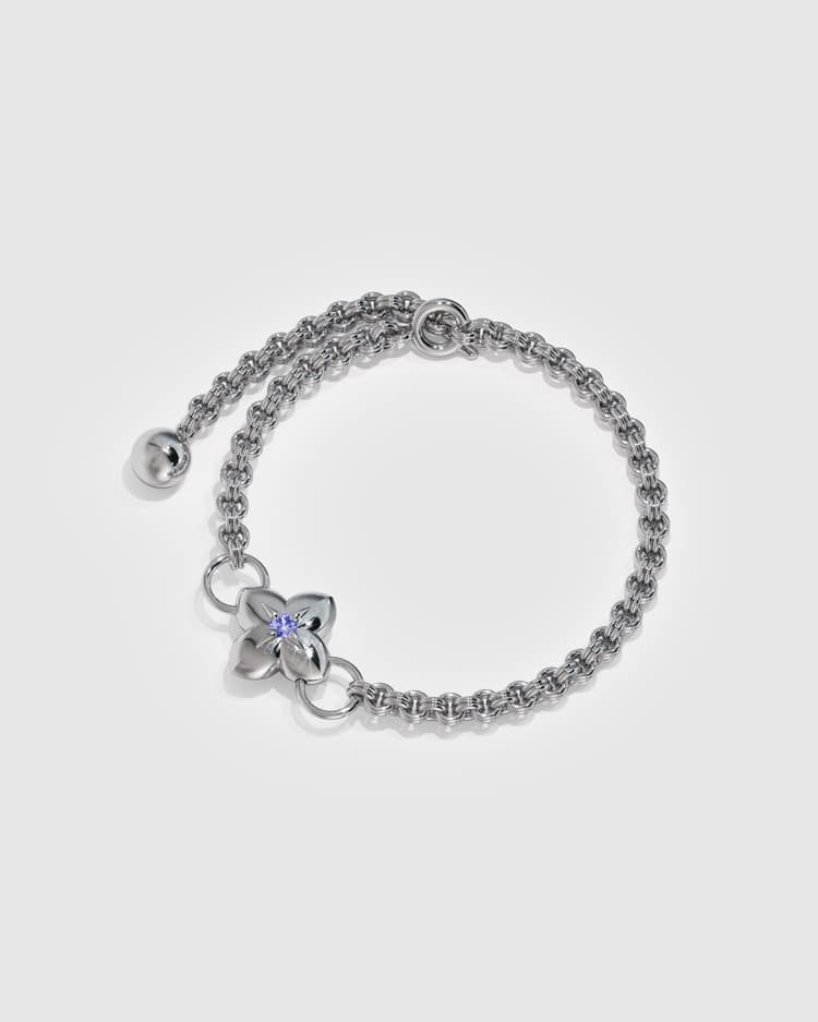 Gothic Flower Star Ring Bracelet_ Tanzanite