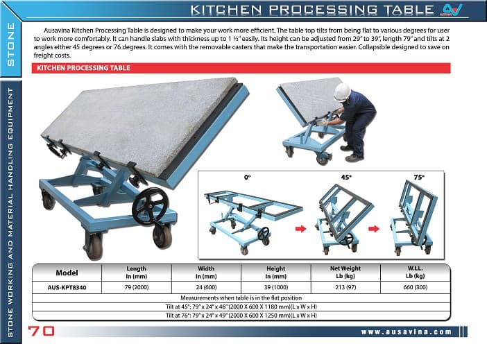 kitchen processing table