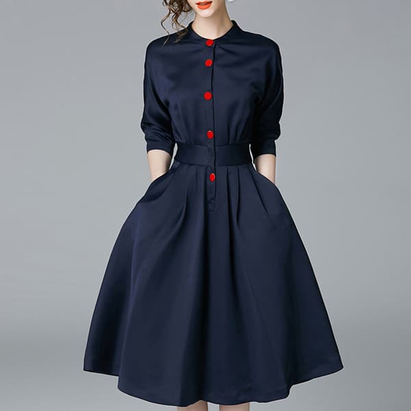 Seven_Sleeve Slimming Shirring dress made in korea