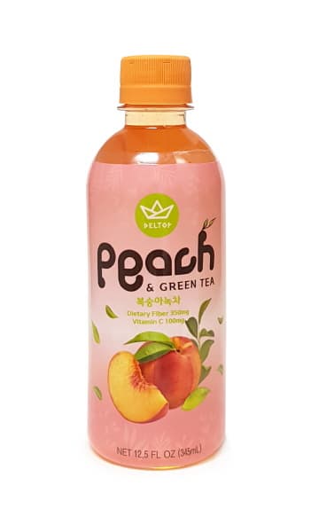 DELTOP Bottled Peach & Green tea 12.5fl oz (345ml) 