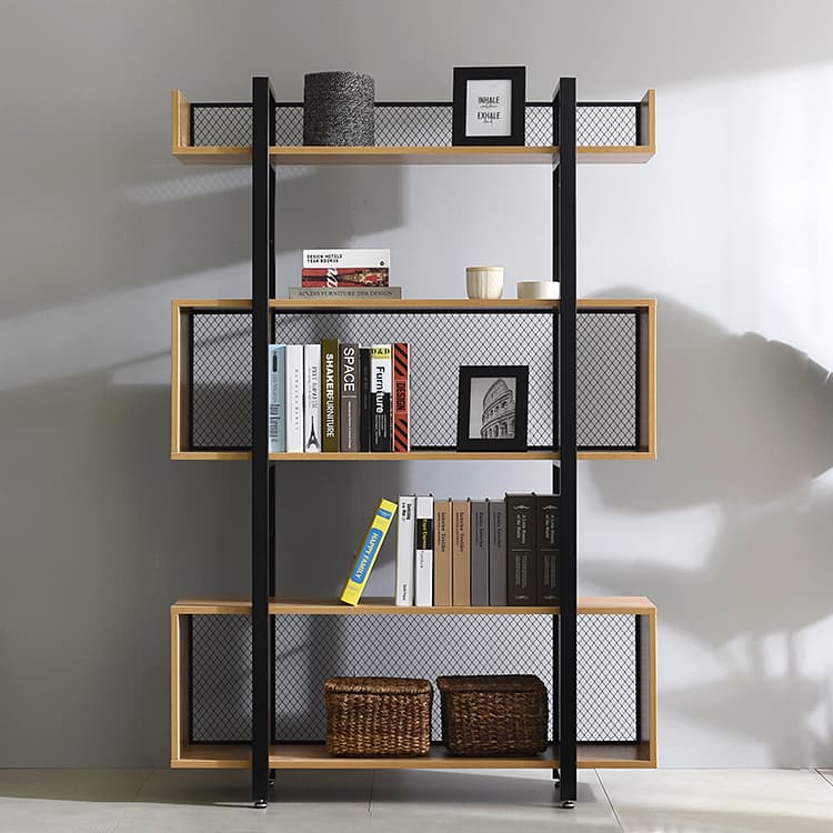 Modern furniture bookcase W1200 5 tiers squared bookshelf