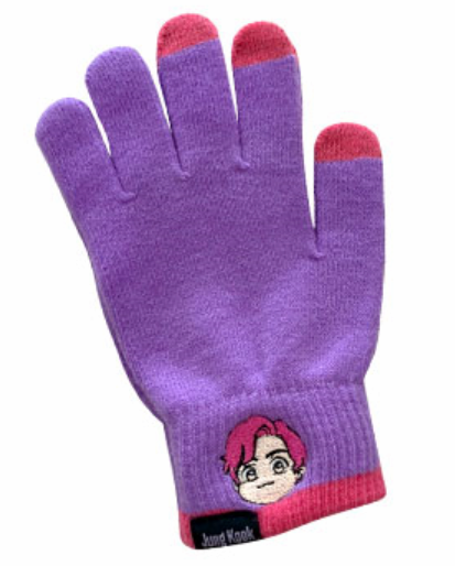 TinyTAN embroidery knit gloves