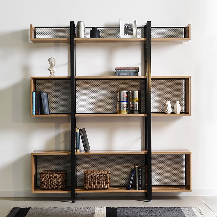 Modern furniture bookcase 5 Tier squared Wide bookshelf