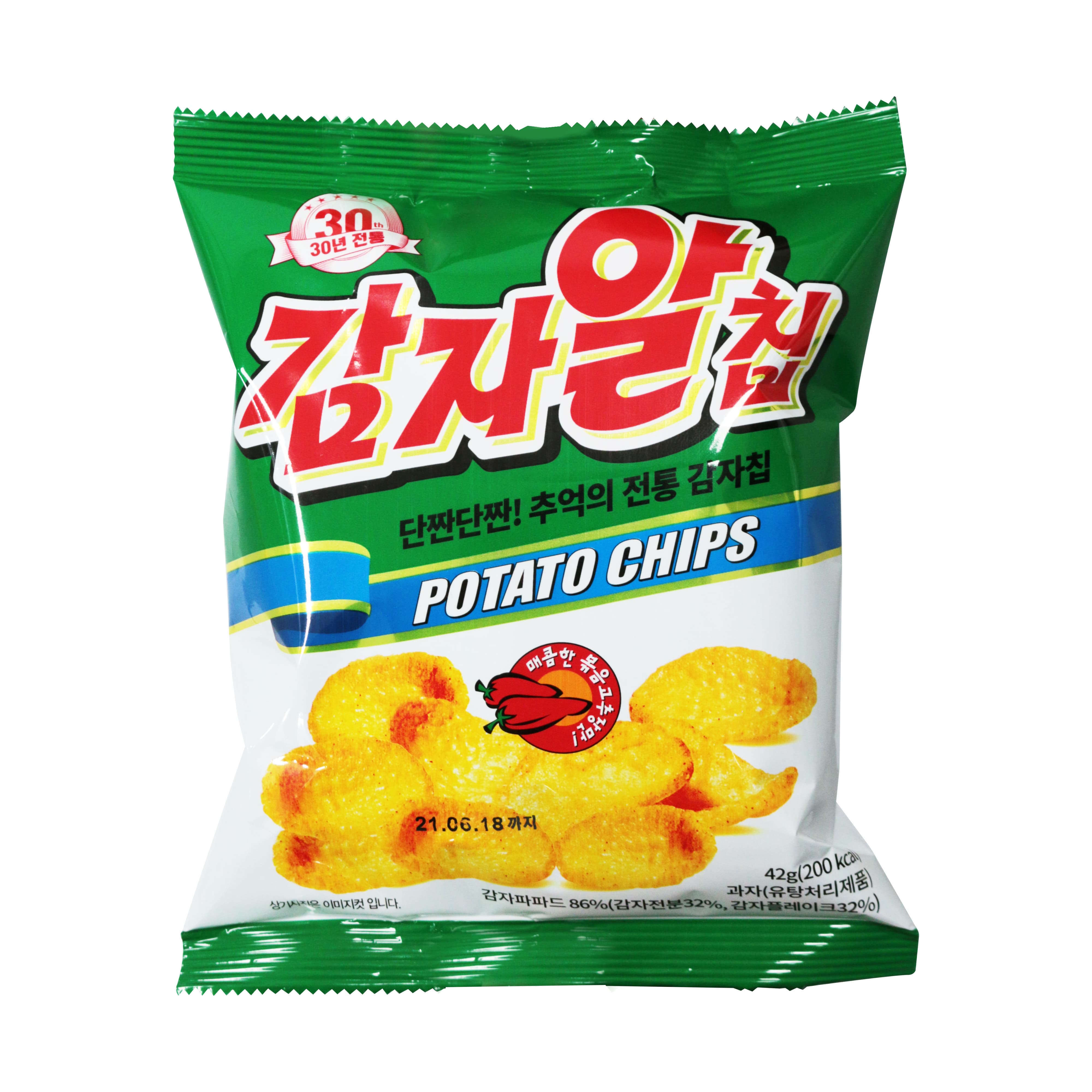 Potato Chips with  Spicy fried Red Pepper Paste Flavor