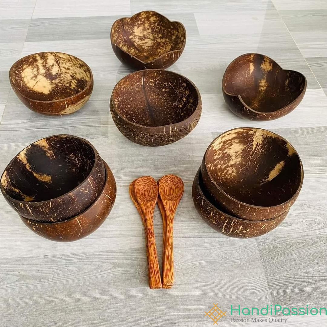 Natural Coconut Bowl Set_ Handmade Coconut Bowl _Various Shape_ Wholesales