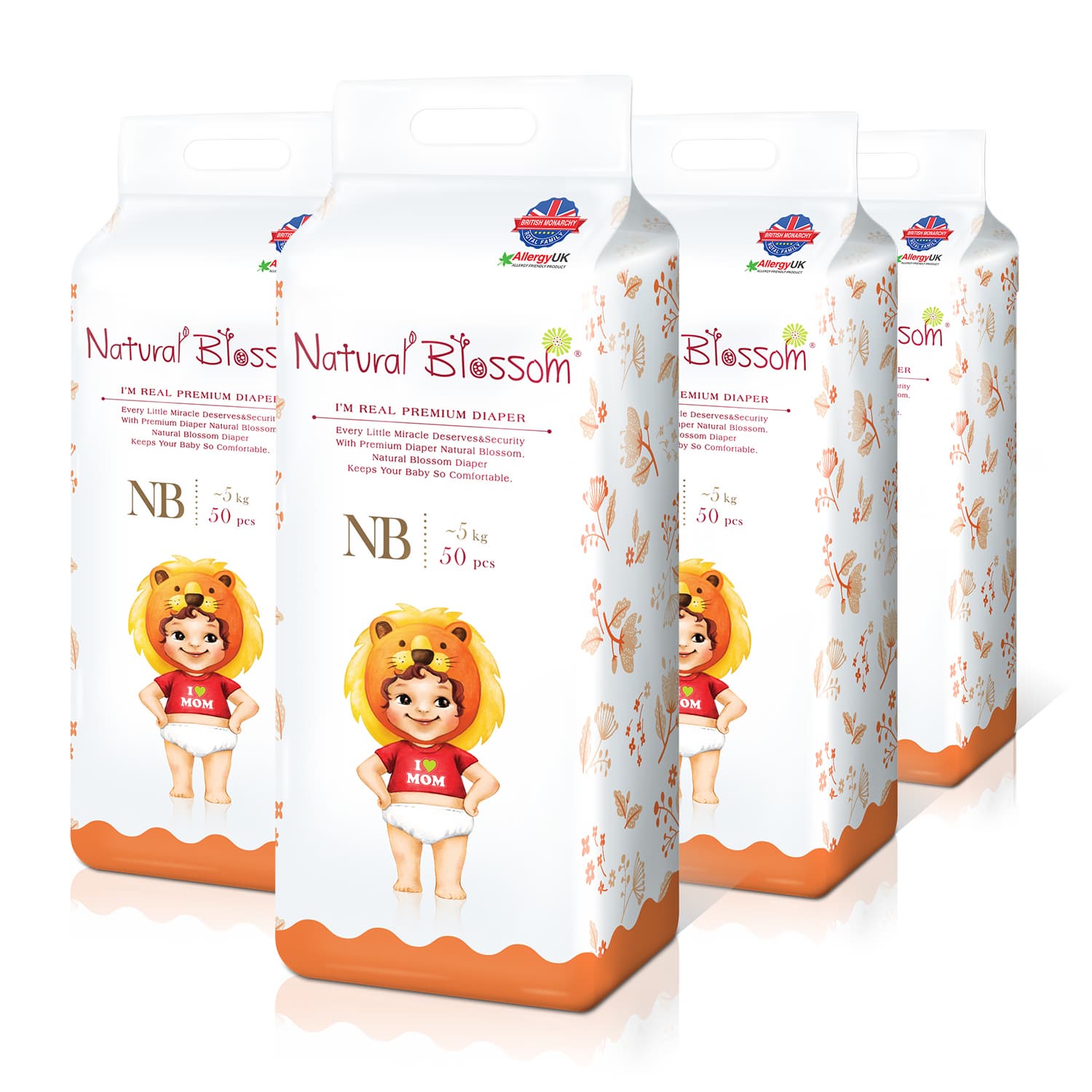 Natural Blossom Baby Diapers Size 1 _Up to 11lbs_ 200 Count