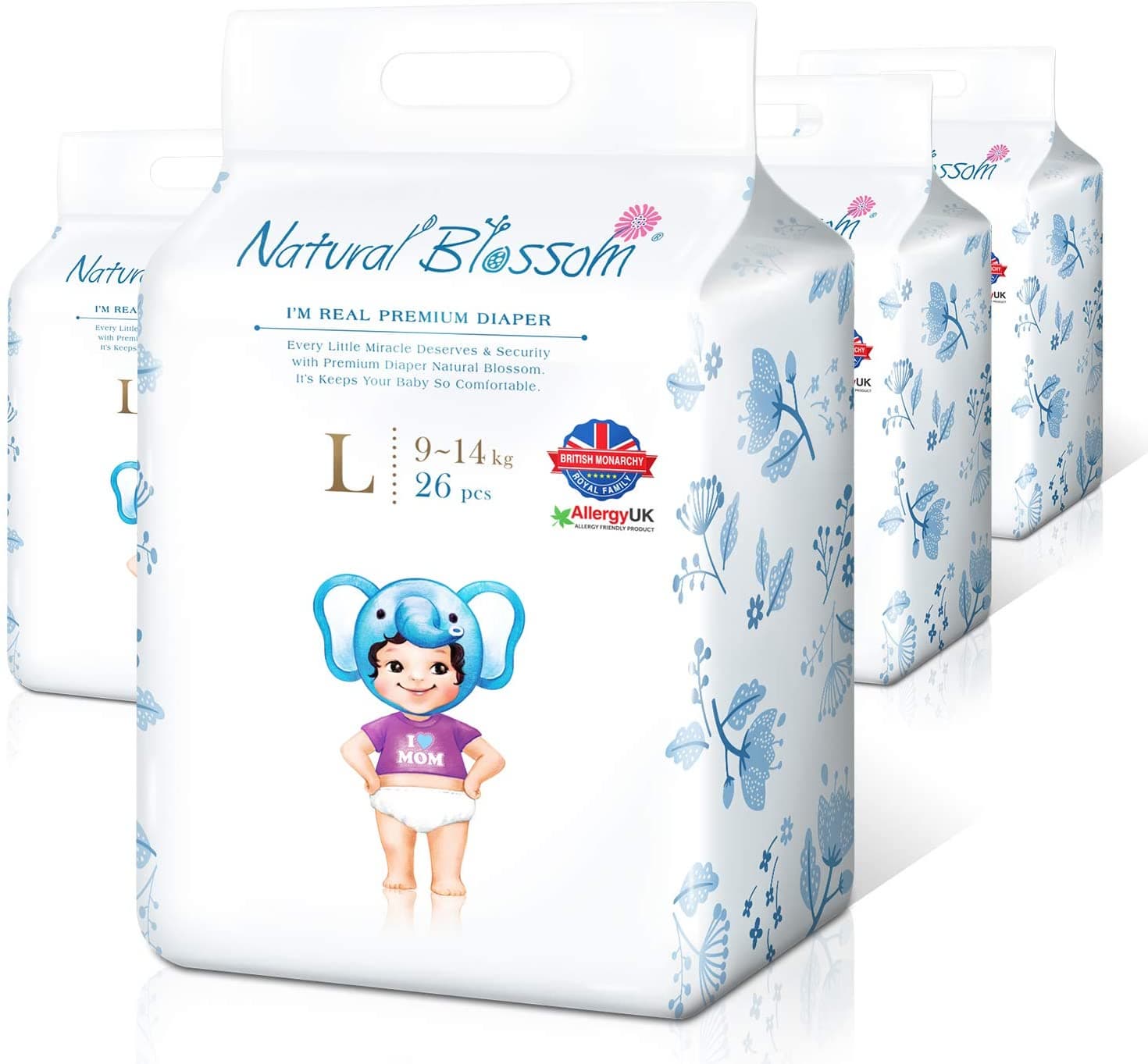 Natural Blossom Baby Diapers Size 4 _20_31lbs_ 104 Count