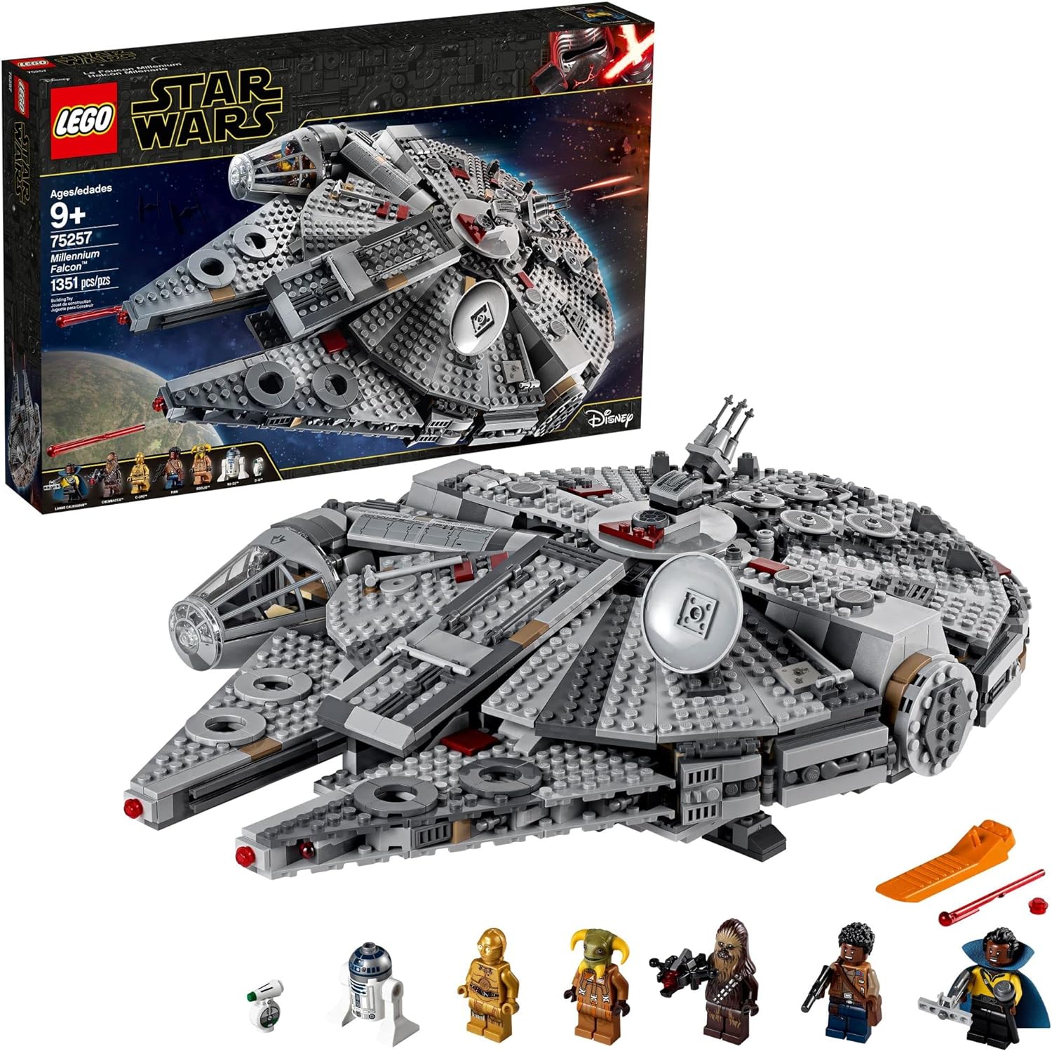 LEGO Star Wars Millennium Falcon 75257 Building Set _ Starship Model with Finn_ Chewbacca_ Lando Cal
