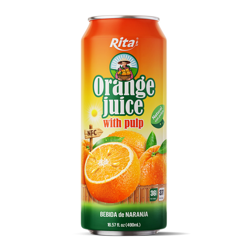 Rita 16_57 Fl Oz Cans Orange Juice With Pulp Drink Natural