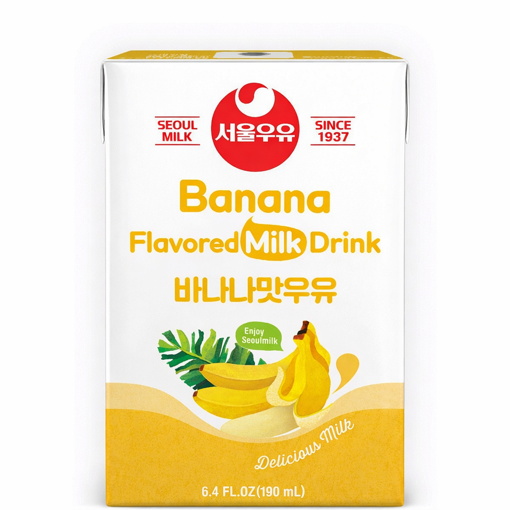 Seoul Milk Strawberry_ Mango_ Chocolate_ Banana_ Melon_ Coffee Flavored Milk