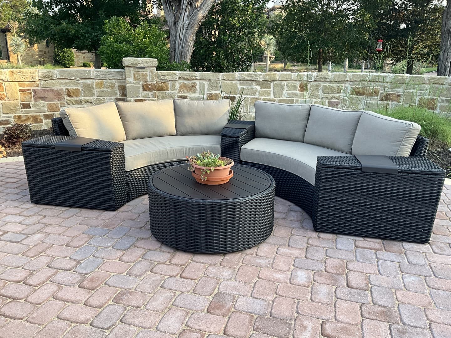 Elliot Outdoor 5_Piece Round Sectional Set