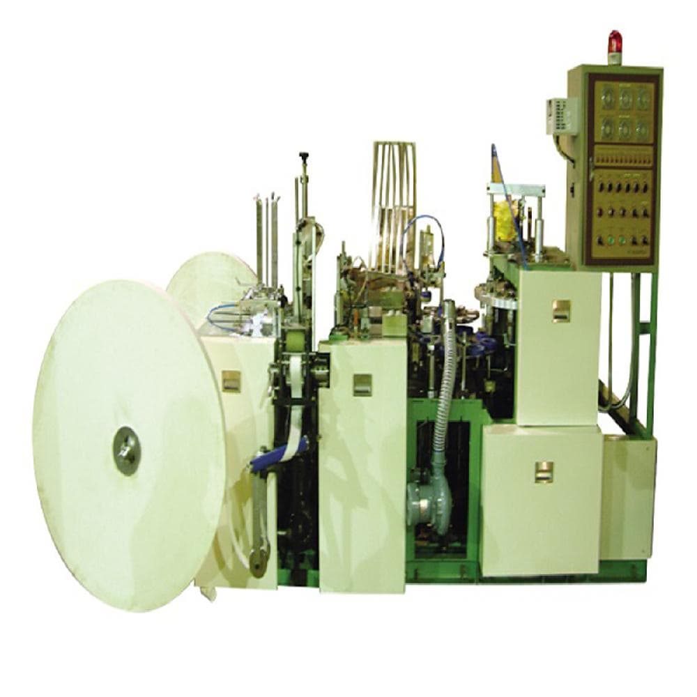 Automatic paper cup making machine with handle applicator
