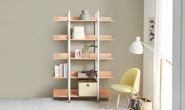 Modern furniture bookcase W1200 5 Tier low shelf bookshelf