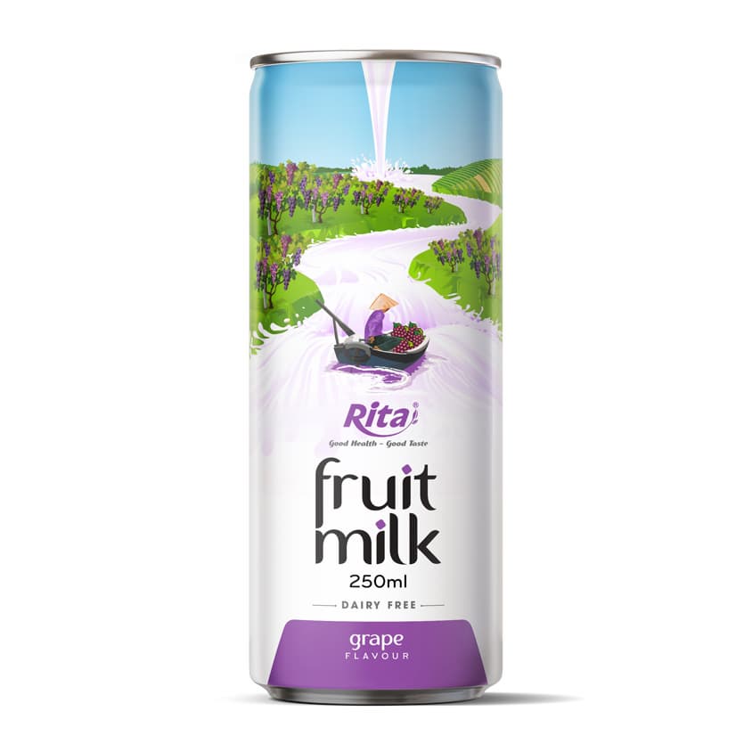 250ml Canned Grape Fruit milk healthy Drink  from RITA beverage export
