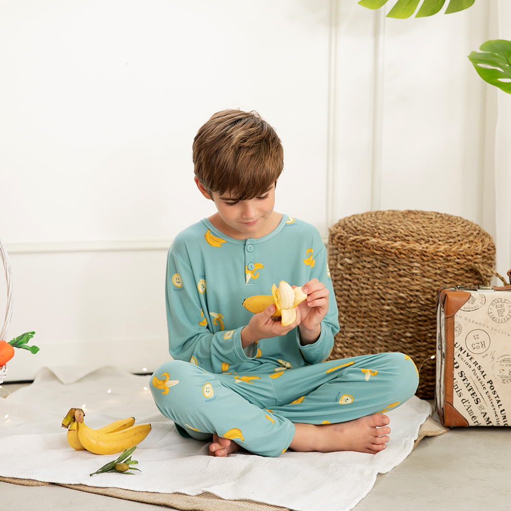 Peach napping Children_s Pajamas Mini banana