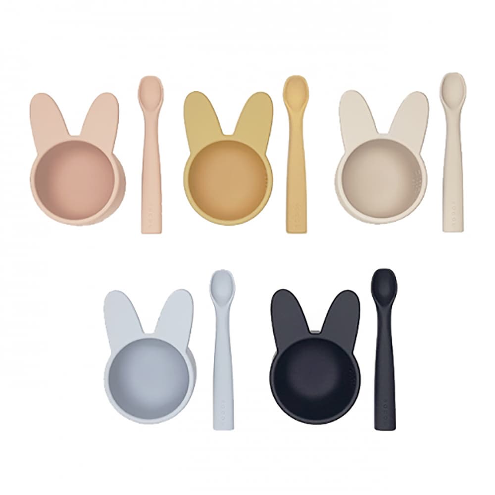 Baby Silicone Food Bowl Sets_rabbit edition