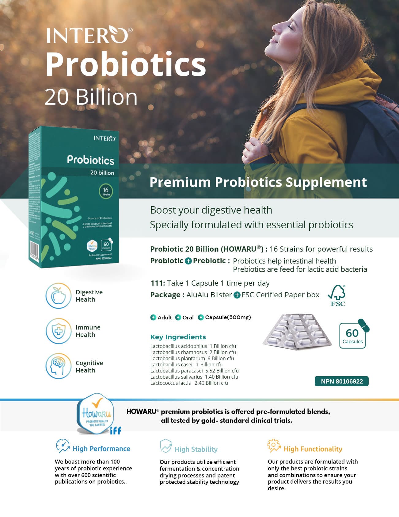 Intero Probiotics 20Bn