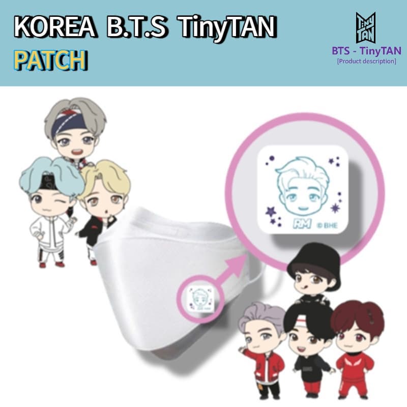 Korea K_POP BTS 2022 Tiny Tan Official License Product Fragrance patch on sanitary masks