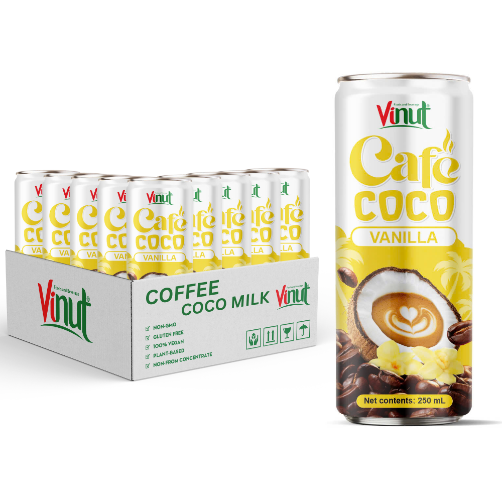 Free Sample _ Vanilla Cafe Coconut Milk Coffee _250ml_ 24Cans_Pack__ Wholesale Beverage Soft Drink