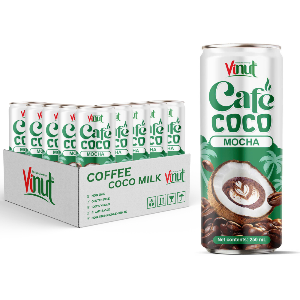 _250ml_ 24Cans_Pack_ Coconut Milk Mocha Arabica Coffee Drink _ Free Sample_ Wholesale Beverage