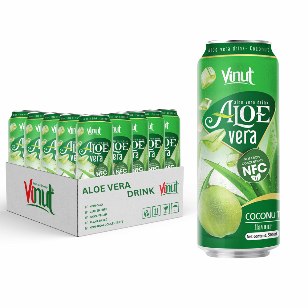 Wholesale Soft Drink_Private Label OEM _ 100_ Pure Aloe Vera Natural Coconut Fruit Flavor Water Can