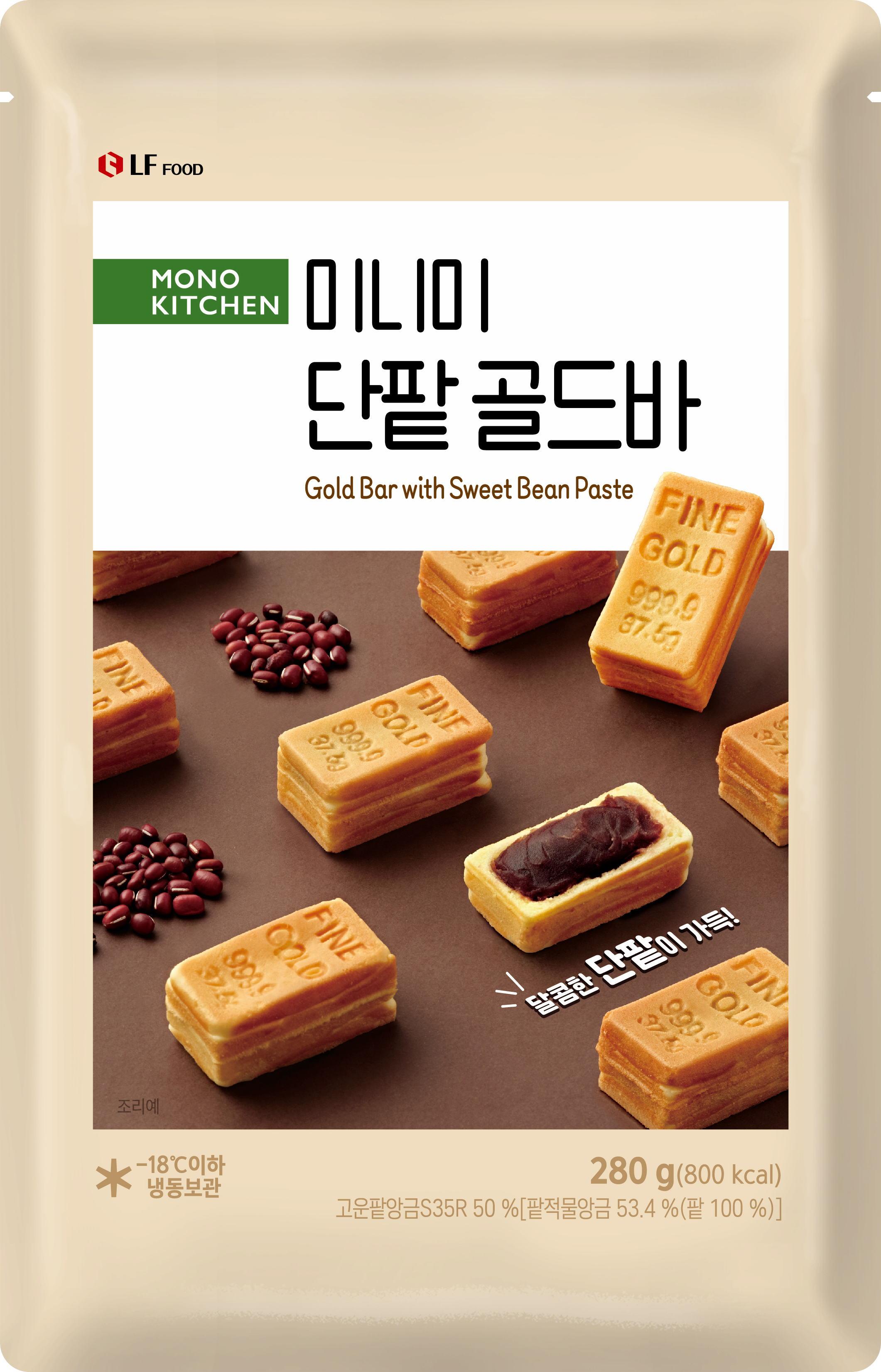 Minimi red bean paste _ choux cream gold bar