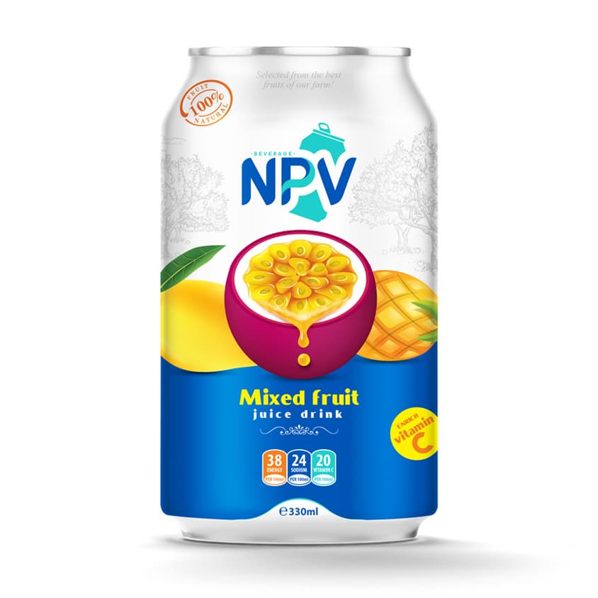 HOT SUMMER MIEXD FRUIT JUICE DRINK 330M_ ALU CAN WITH SMALL MOQ AND GOOD COMPANY PRICE