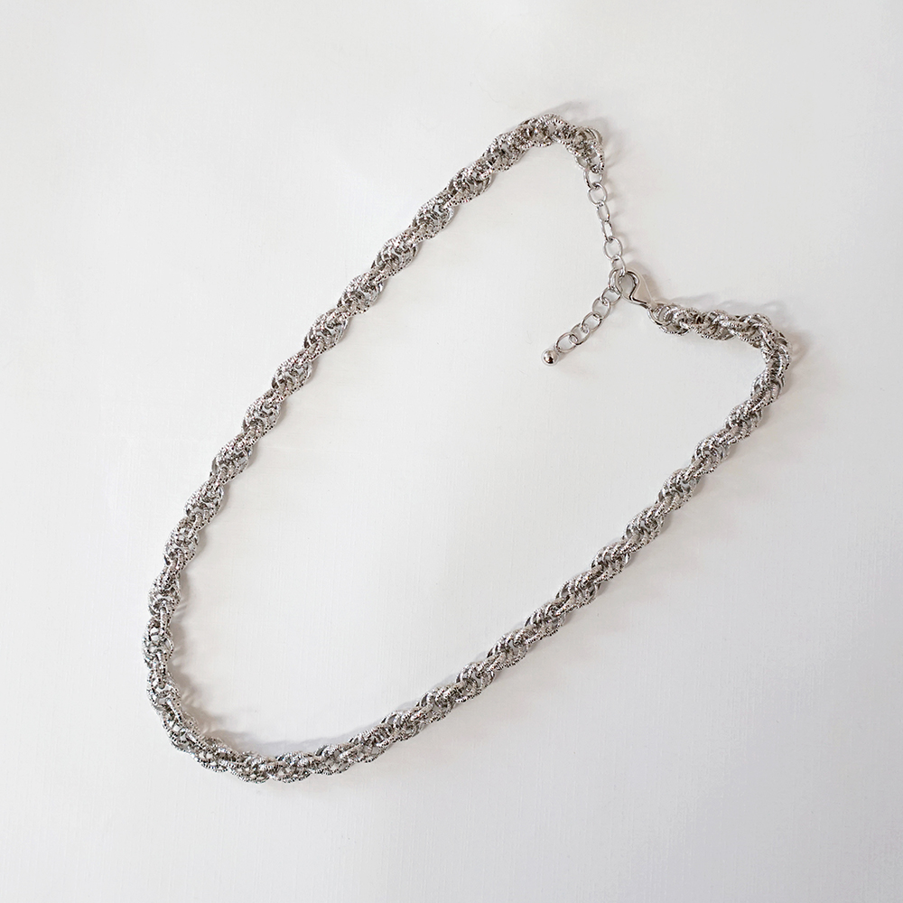 Handmade luxury rope chain silver necklace