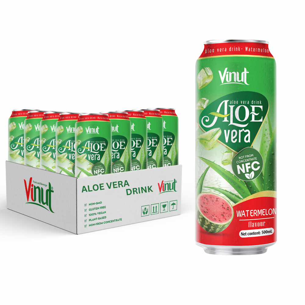 500ml Pure Aloe Vera Juice Drink Watermelon Fruit Flavor _ Private Label_Wholesale Beverage