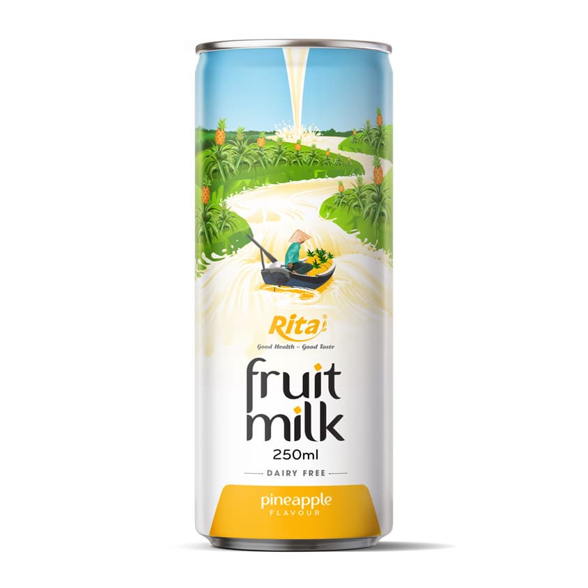 250ml Canned Pineapple Fruit milk healthy Drink from RITA beverage manufacturer