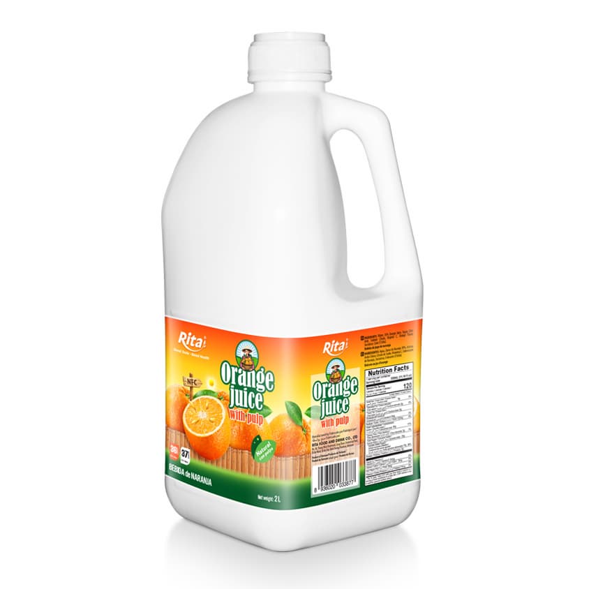 Wholesale Supplier 2L PP Bottle Orange Juice With Pulp