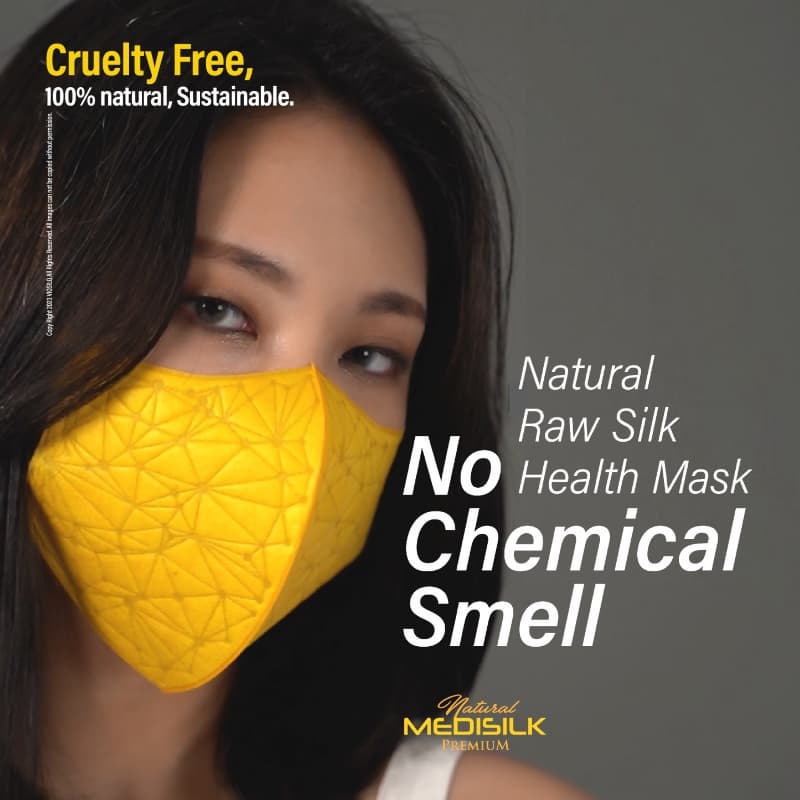 Natural non woven golden raw silk premium health mask