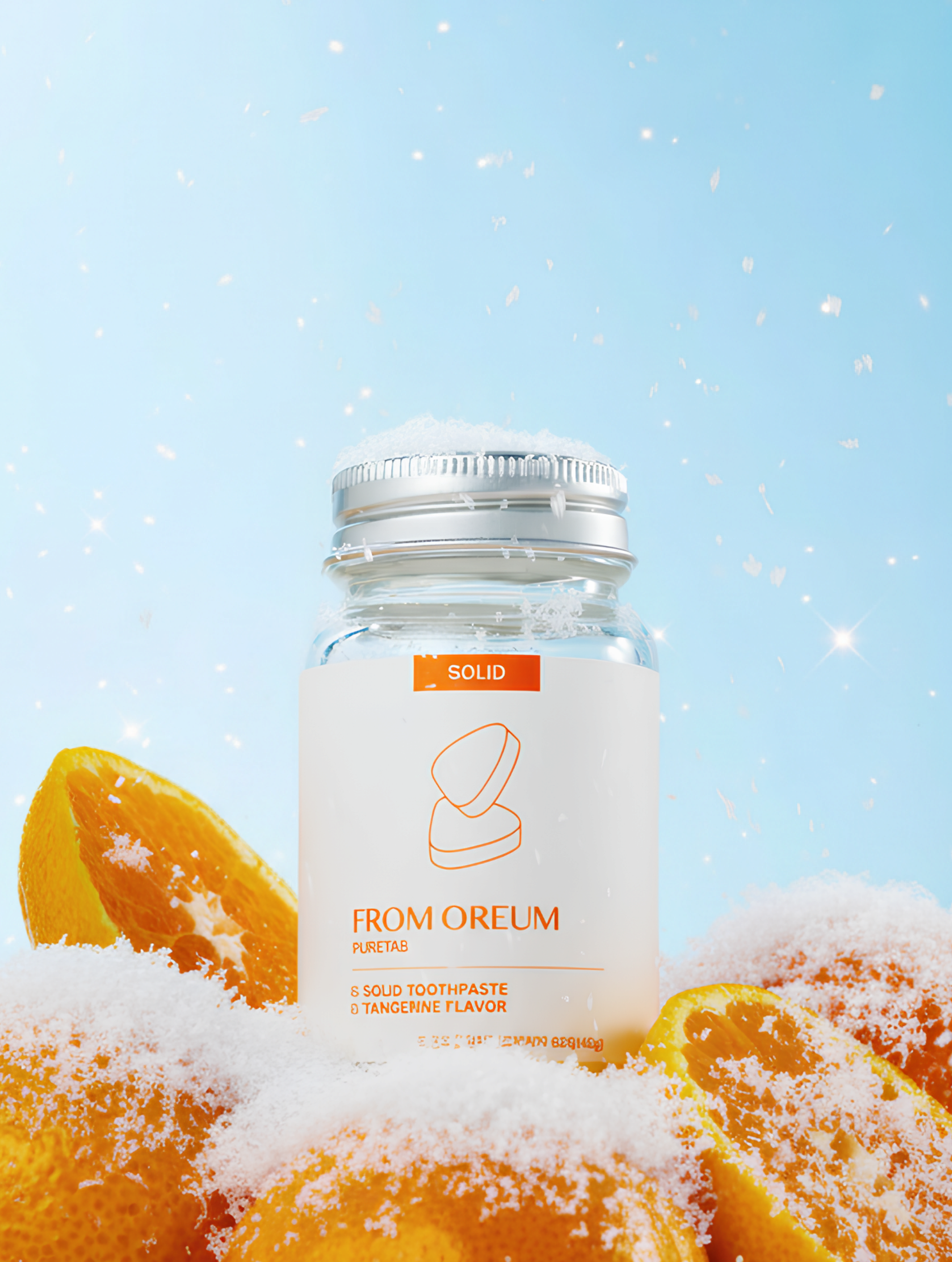 FROM OREUM PURETAB Solid Toothpaste Jeju tangerine flavored 60 Tablets _42g_