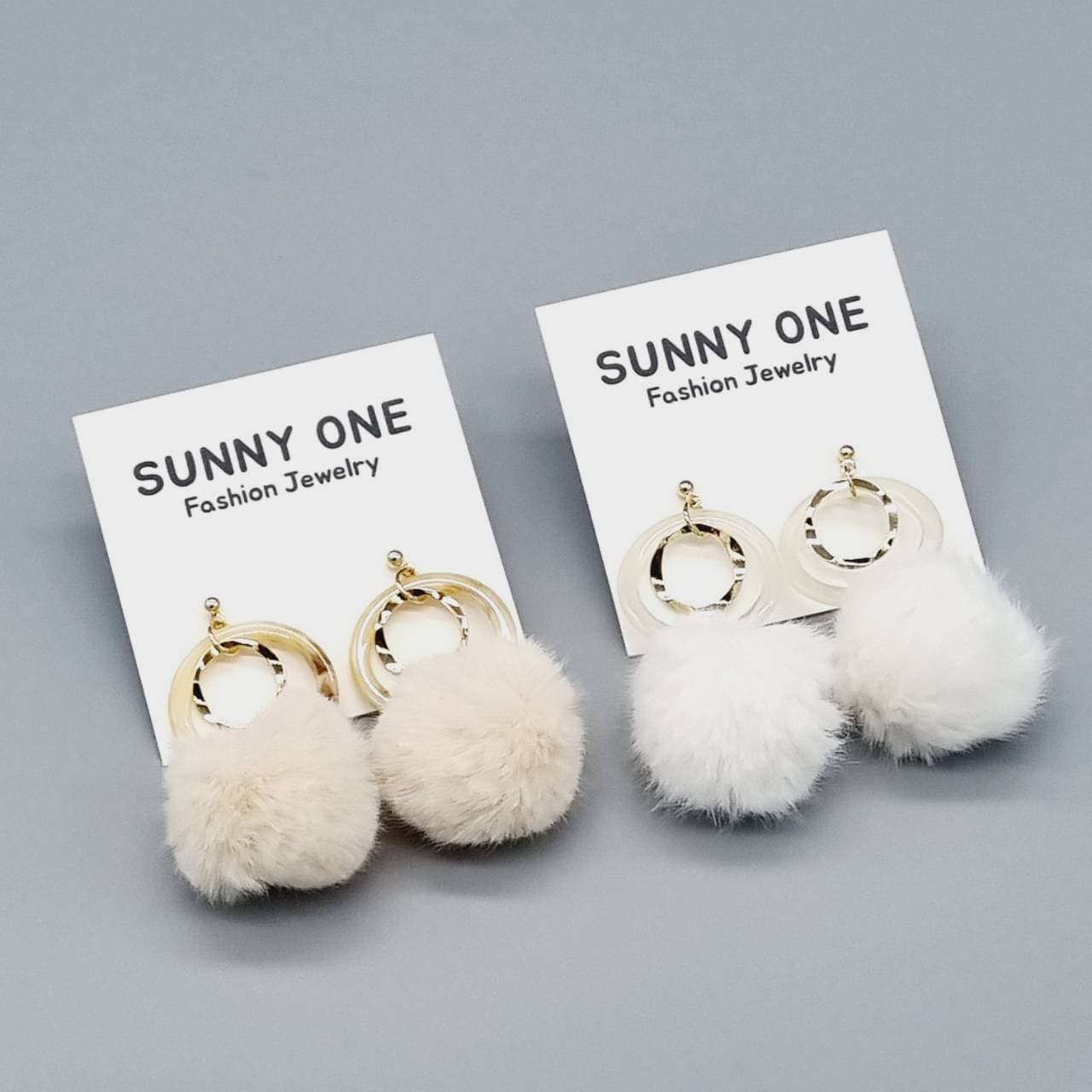 Fur drop earrings