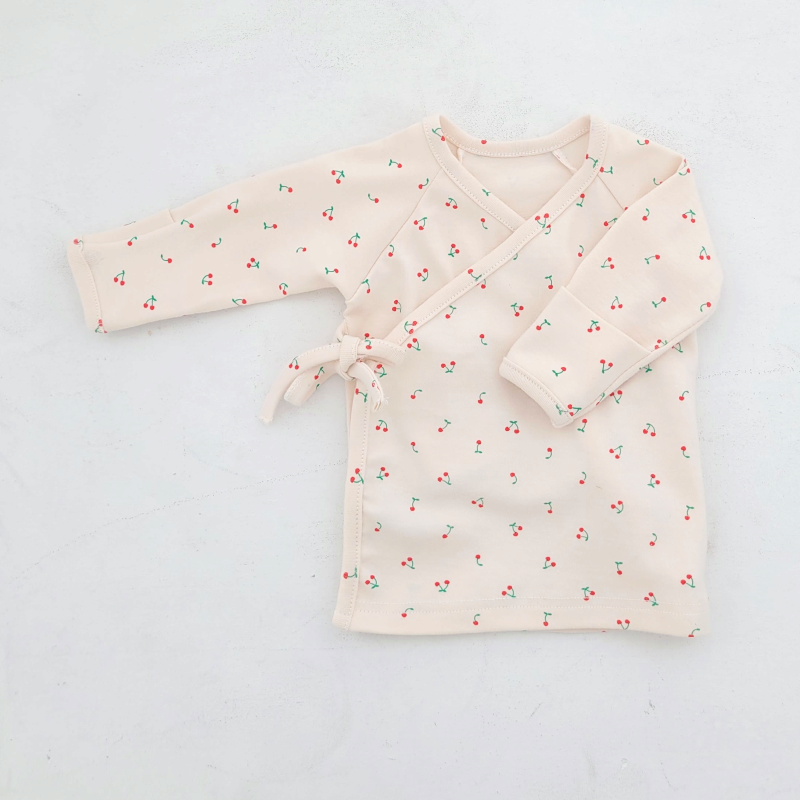 Mini cherry newborn wrap suit