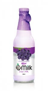Grape Milk Drink Glass Bottle