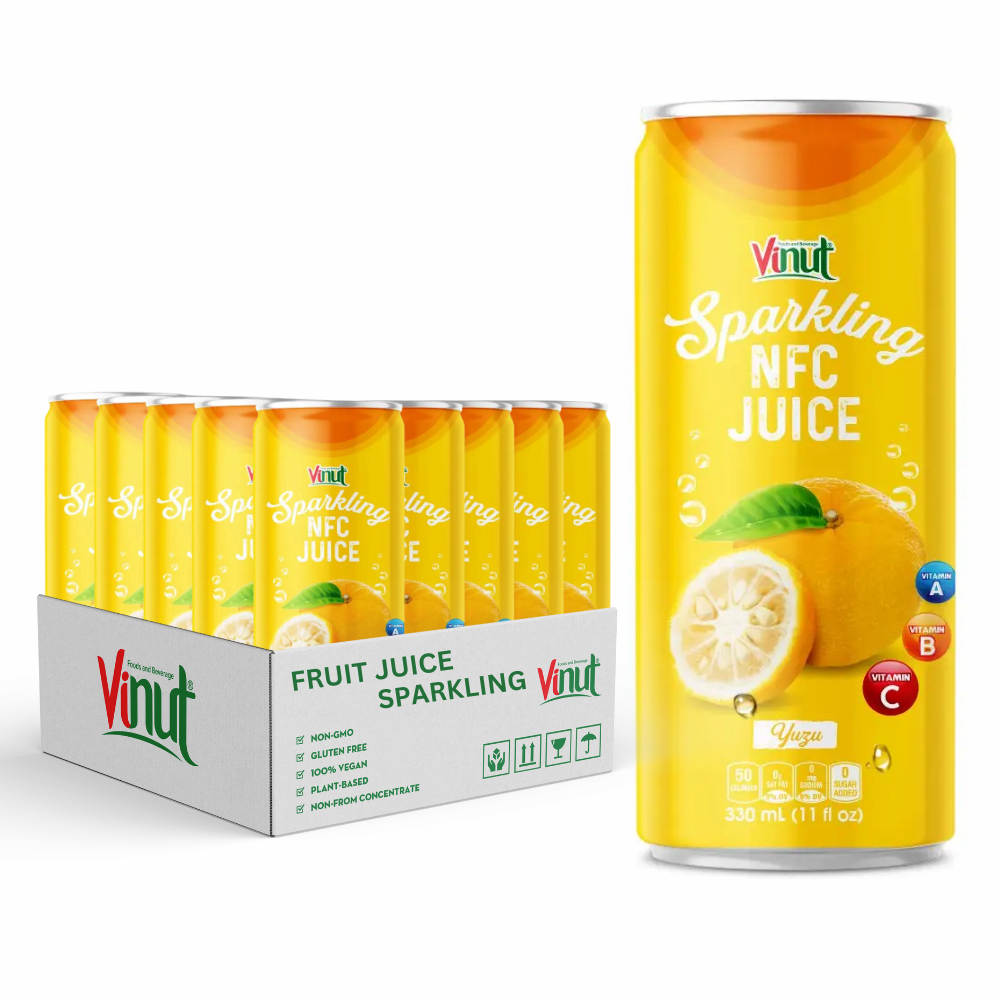 Wholesale Soft Drink Vietnam_Private Label _ 330ml Natural Yuzu Fruit Juice Sparkling Water