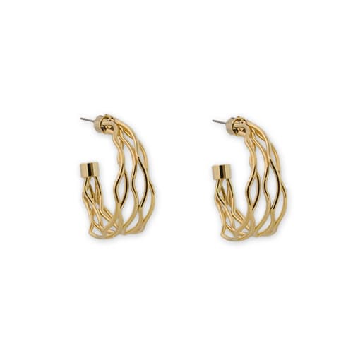 Twisted Ring earrings Fashion Jewelry Gold plated