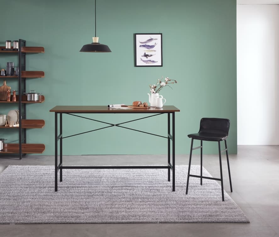 Design_modern_ wooden metal home bar table
