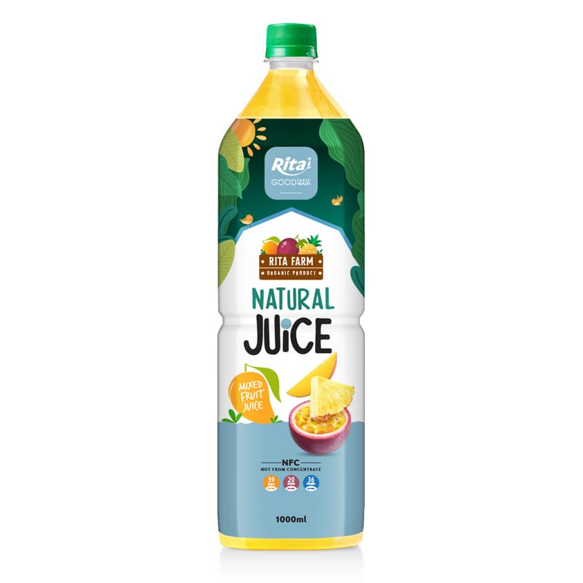 1L Bottle Natural Organic Mixed Tropical Juice