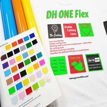 DH One Flex Heat Transfer Film for Garment And T_Shirts PU Heat Transfer Vinyl