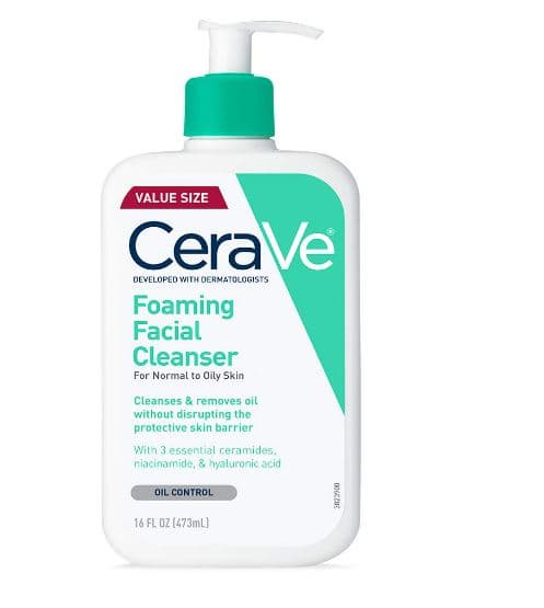 CeraVe Foaming Facial Cleanser Daily Face Wash for Oily Skin with Hyaluronic Acid_ Ceramides 16 OZ