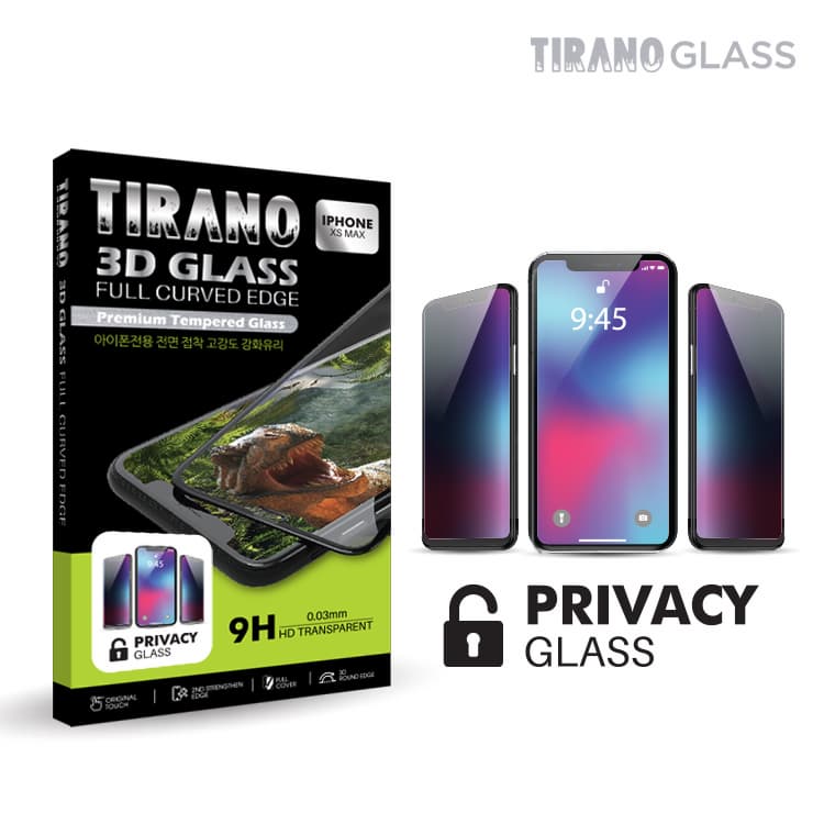 TIRANO PRIVACY Premium Tempered Glass 3D Fulll Curved Edge