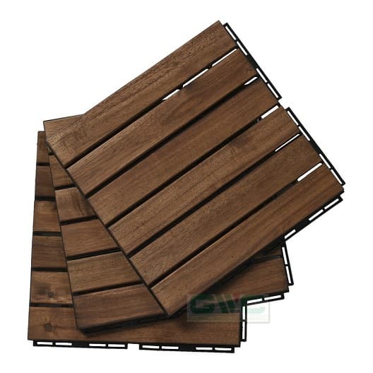 GWC Acacia Wood Interlocking Deck Tiles for Outdoor Patio