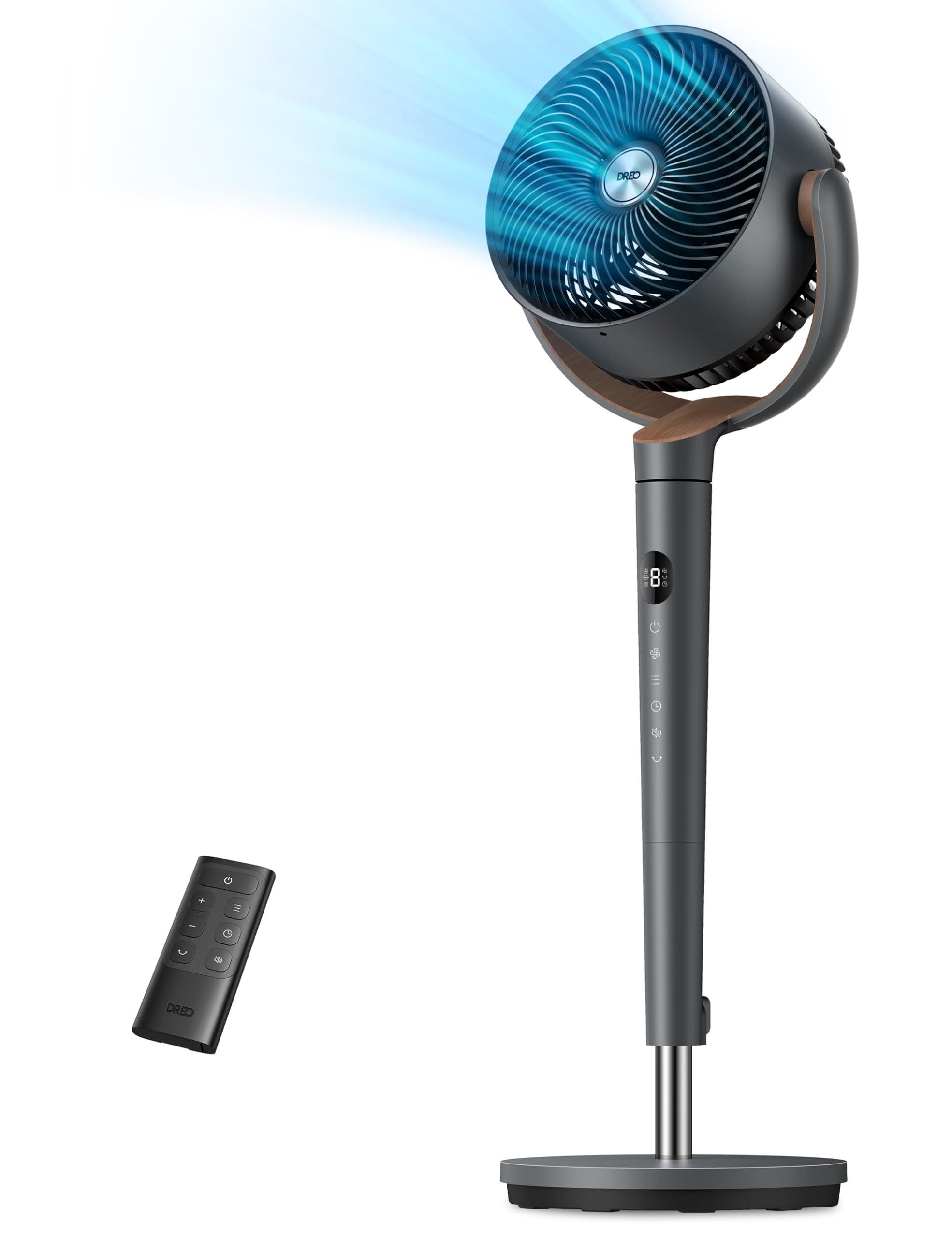 Dreo Standing Fan 120__120_ Smart Oscillating 85ft DC Motor Quiet Fans adjustable height