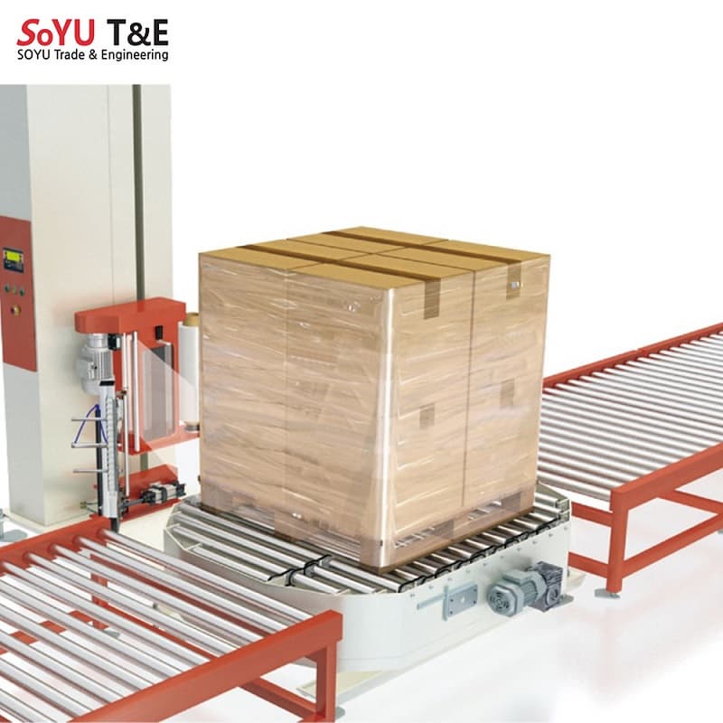 Full Automatic Online Pallet Stretch Wrapping Machine